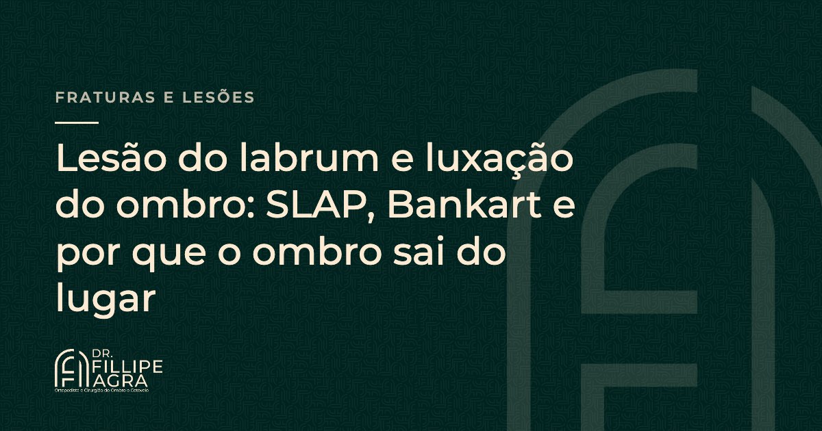 Lesão do labrum e luxação do ombro: SLAP, Bankart e por que o ombro sai do lugar